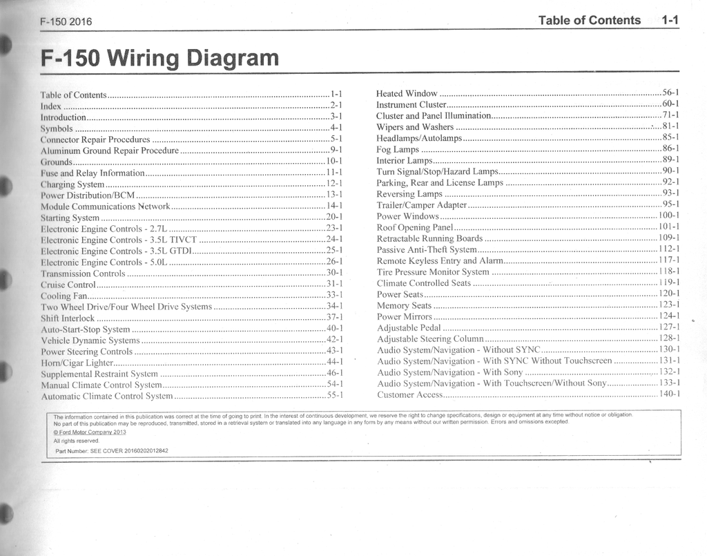 2016 Ford F-150 Electrical Wiring Diagrams Shop Service Repair Manual