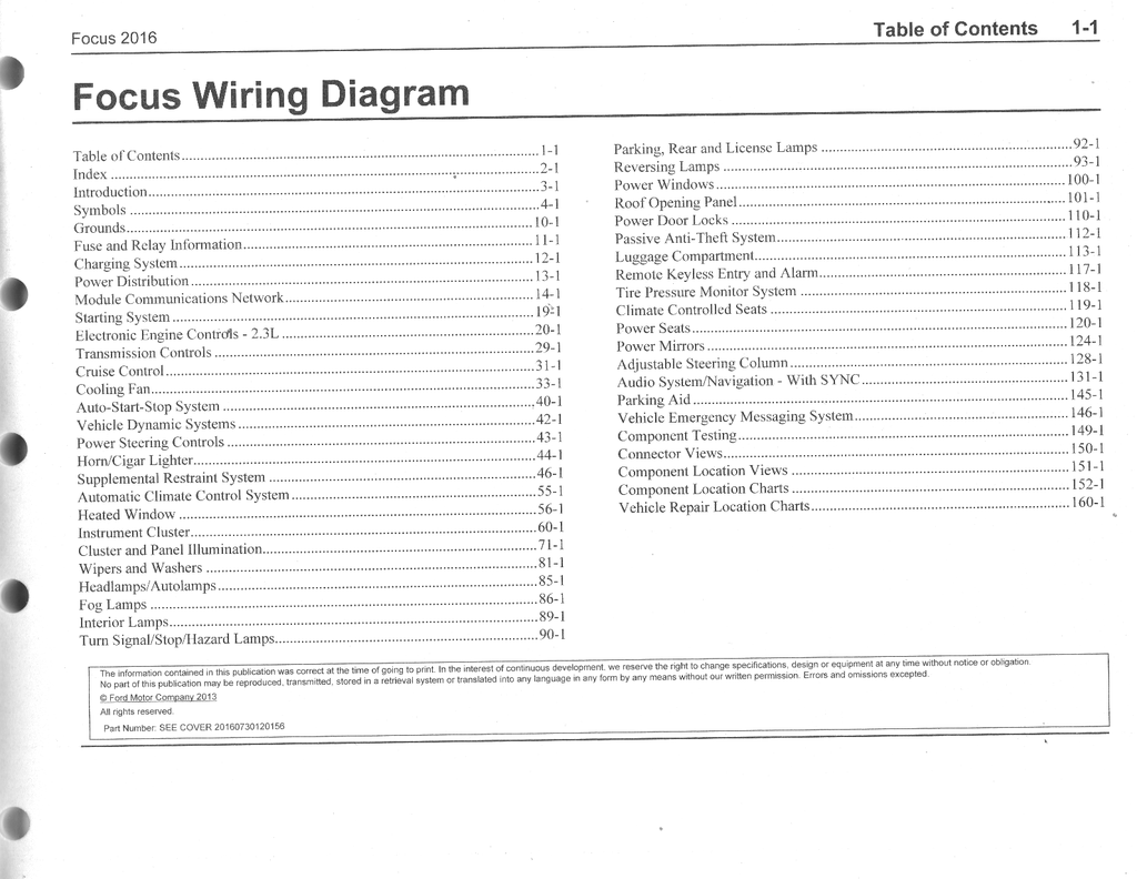 2016 Ford Focus RS Electrical Wiring Diagrams Shop Service Repair Manual