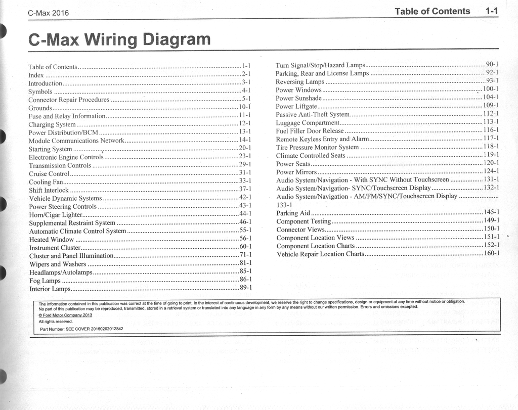 2016 Ford C-MAX Hybrid C-MAX Energi Electrical Wiring Diagrams Shop Service Repair Manual