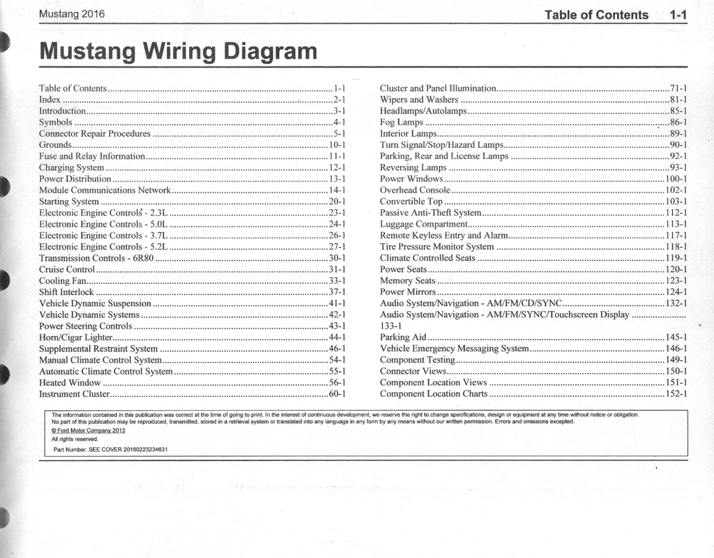 2016 Ford Mustang Electrical Wiring Diagrams Shop Service Repair Manual