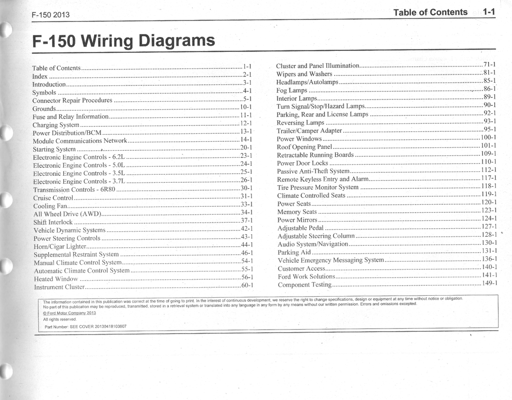 2013 Ford F-150 Electrical Wiring Diagrams Shop Service Repair Manual