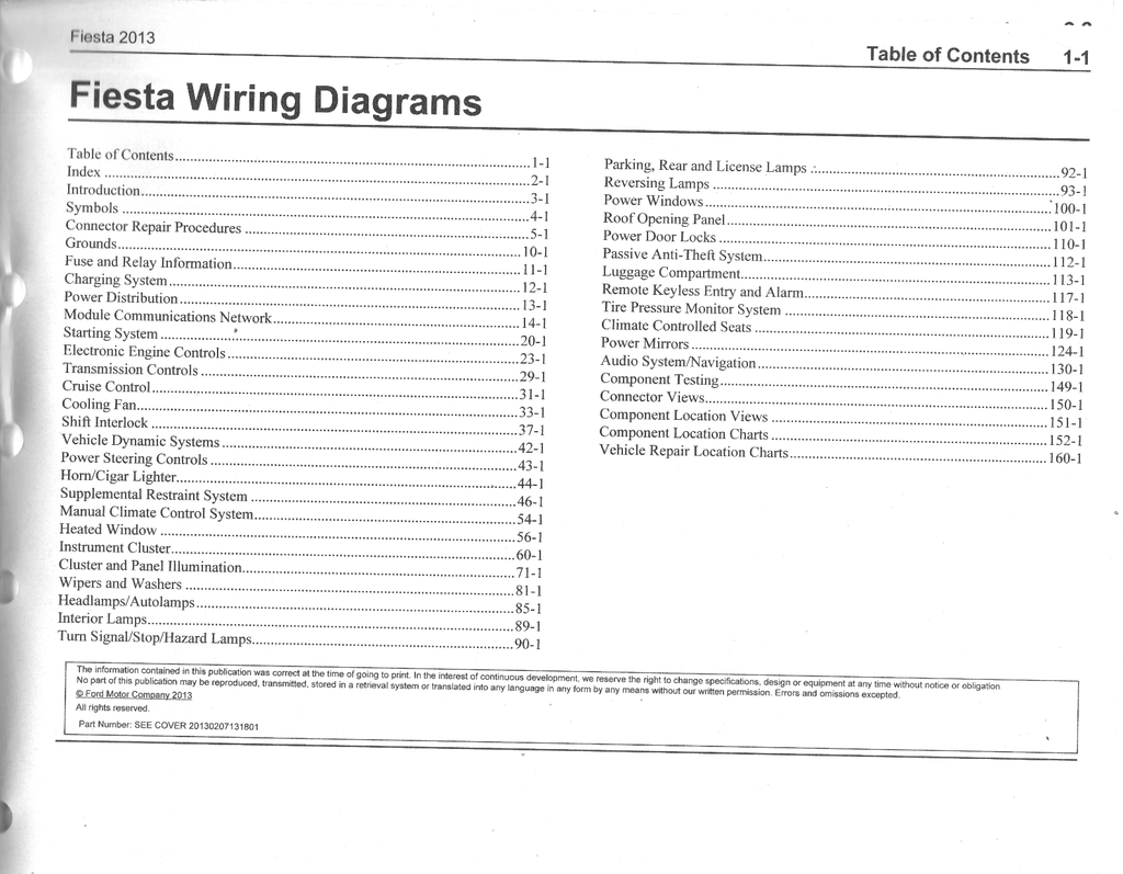 2013 Ford Fiesta Electrical Wiring Diagrams Shop Service Repair Manual