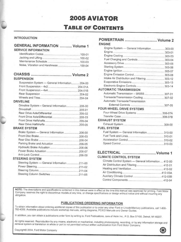 2005 Ford Lincoln Aviator Original OEM Factory Shop Service Workshop Manual Set