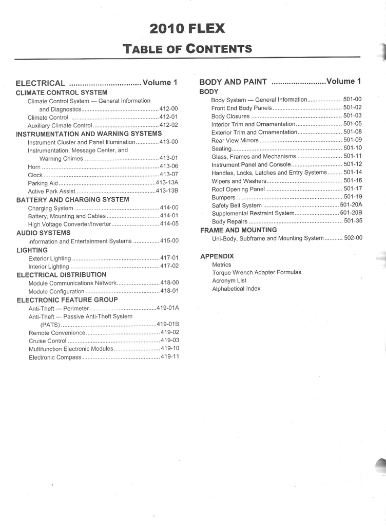 2010 Ford Flex Original OEM Factory Shop Service Workshop Manual Set