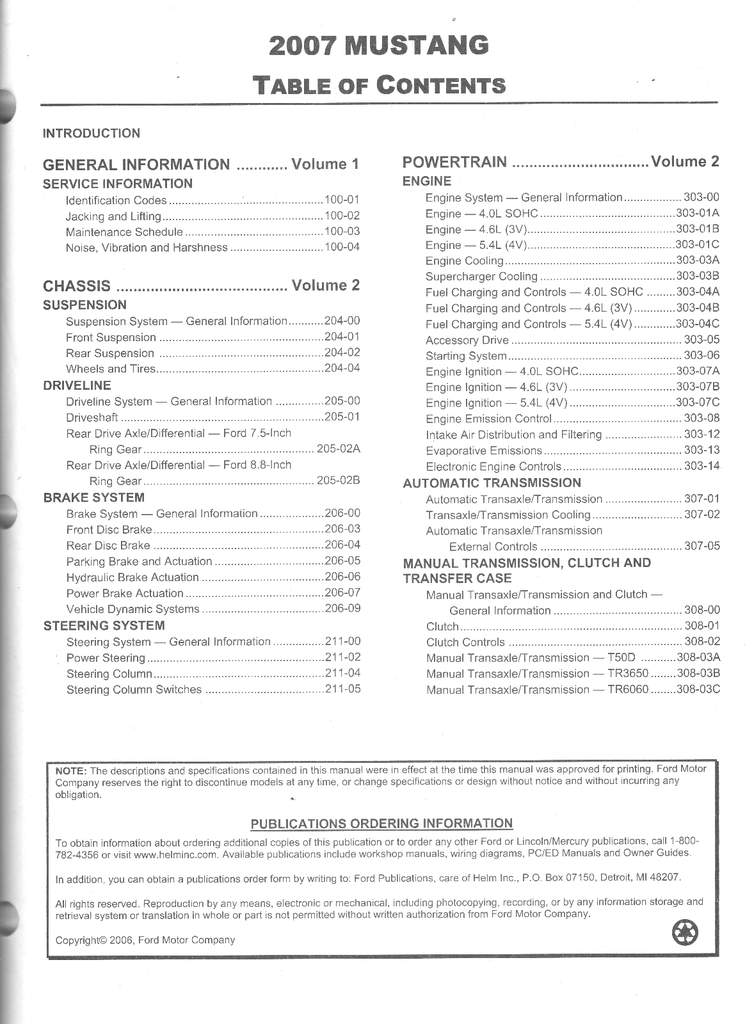 2007 Ford Mustang Original OEM Factory Shop Service Workshop Manual Set