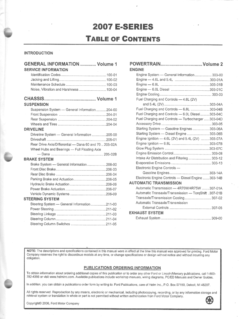 2007 Ford E-Series Van Econoline Original OEM Factory Shop Service Workshop Manual Set