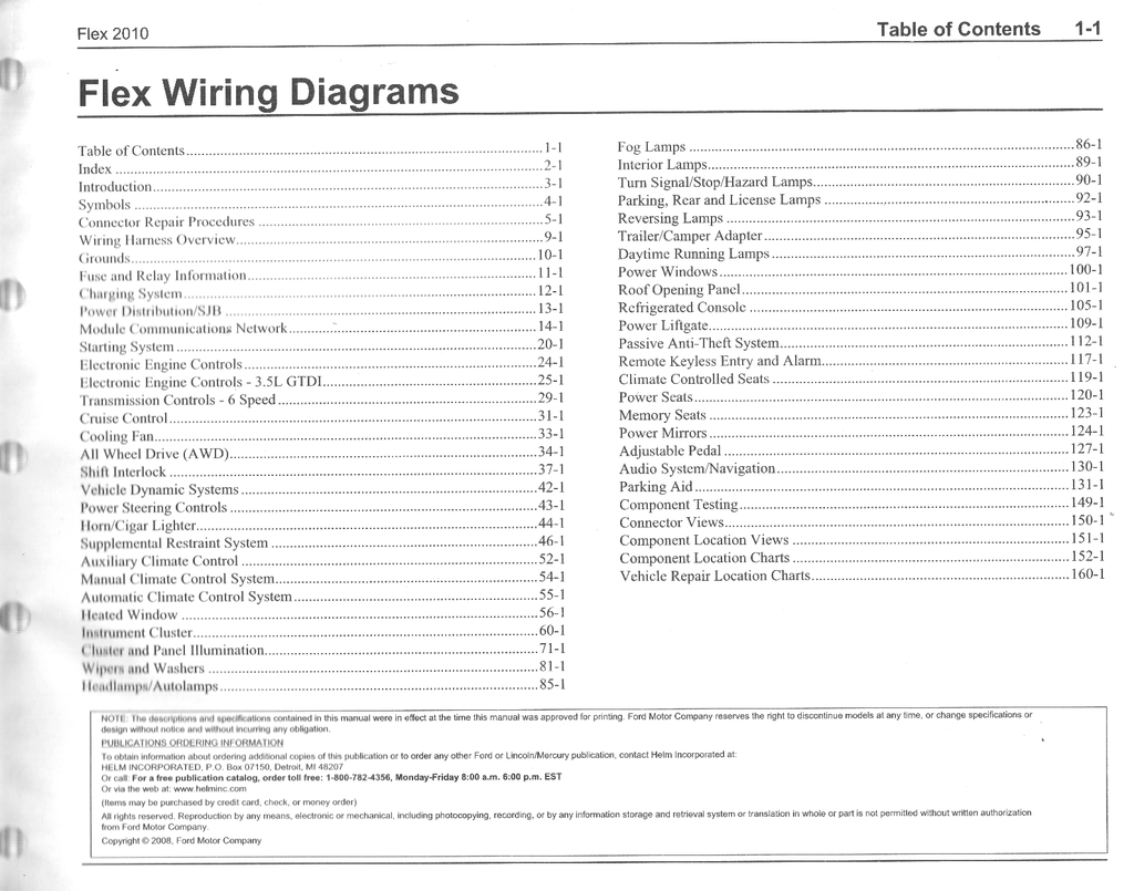 2010 Ford Flex Electrical Wiring Diagrams Manual