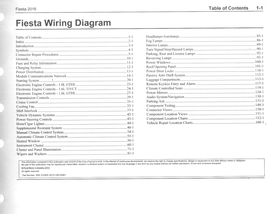 2016 Ford Fiesta Electrical Wiring Diagrams Manual