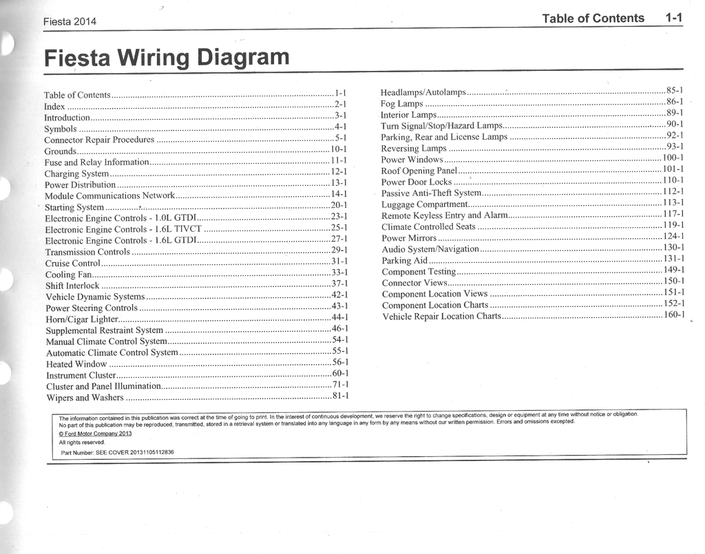 2014 Ford Fiesta Electrical Wiring Diagrams Manual