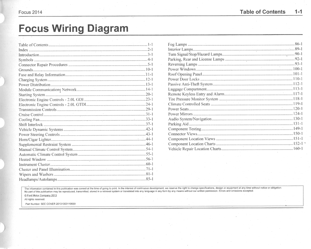 2014 Ford Focus Electrical Wiring Diagrams Manual