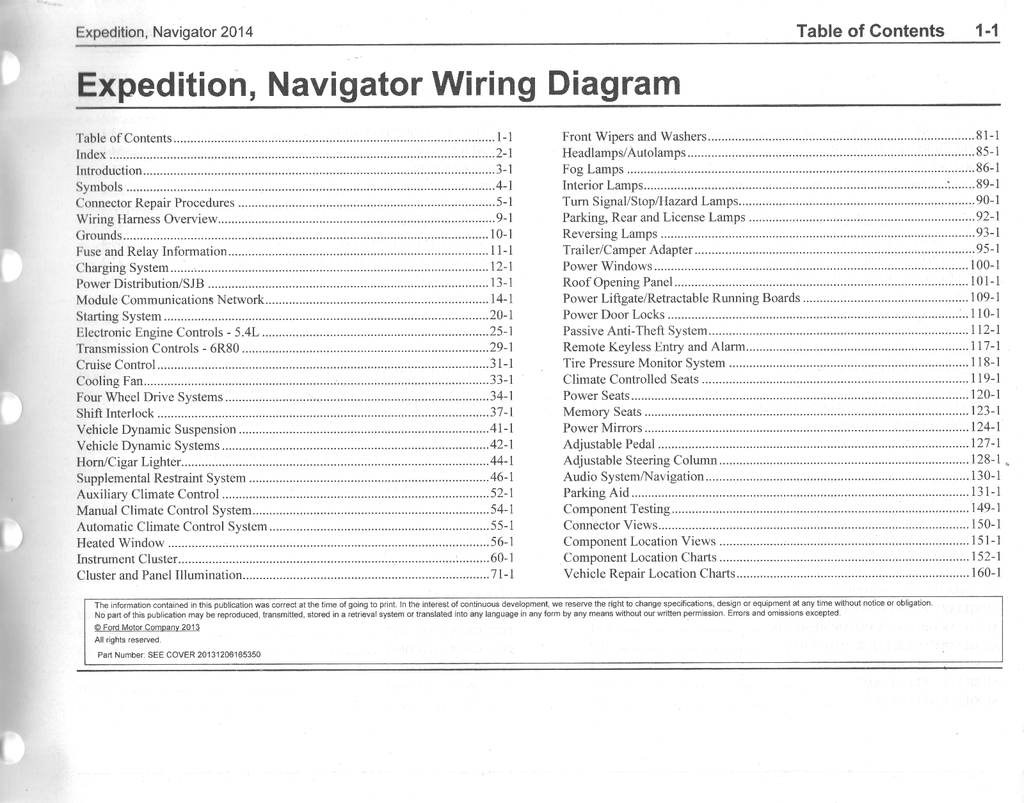 2014 Ford Expedition Lincoln Navigator Electrical Wiring Diagrams Manual