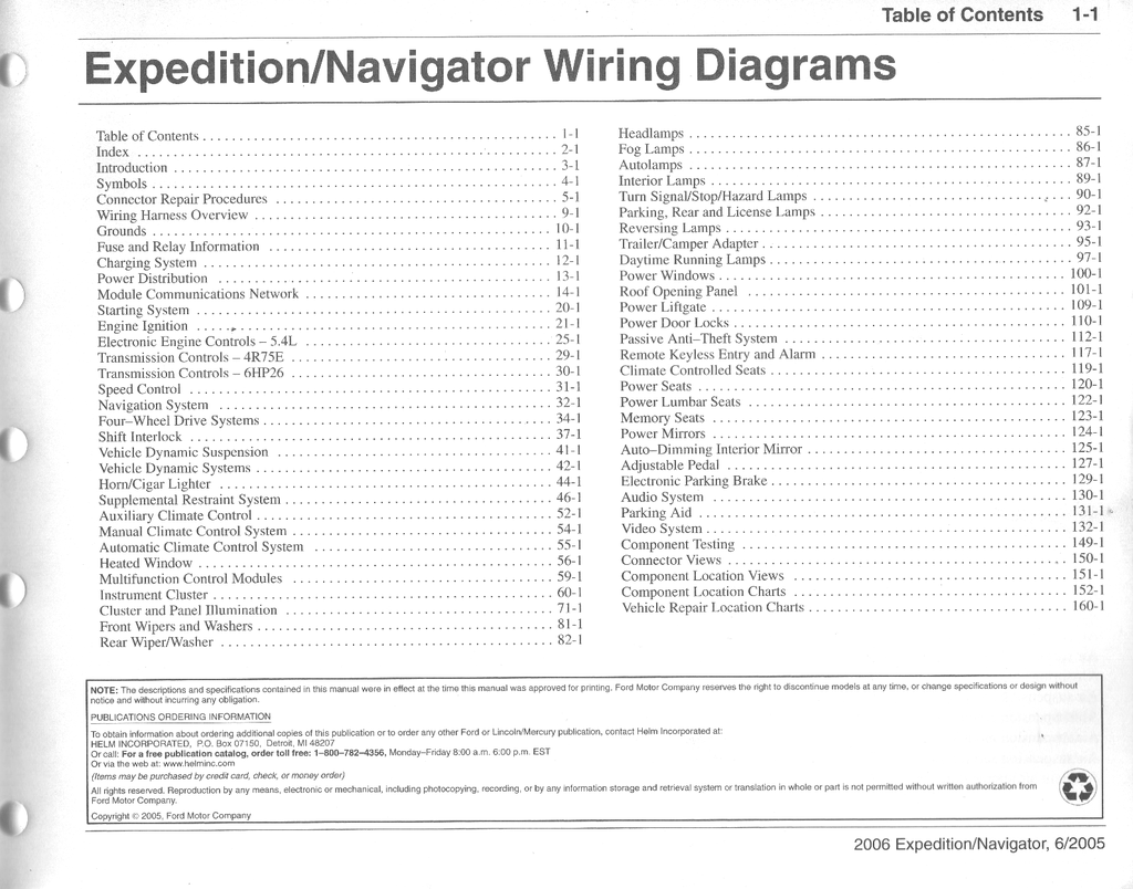 2006 Ford Expedition Lincoln Navigator Electrical Wiring Diagrams Manual