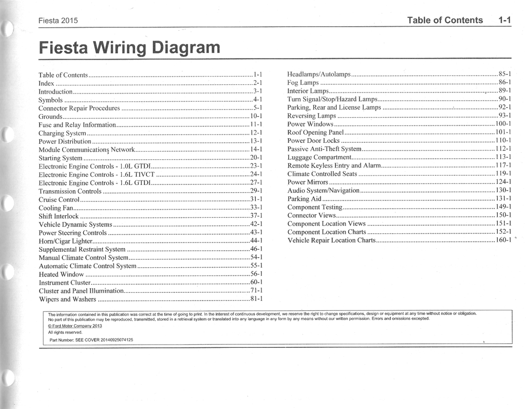 2015 Ford Fiesta Electrical Wiring Diagrams Manual