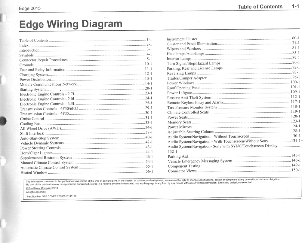 2015 Ford Edge Electrical Wiring Diagrams Manual