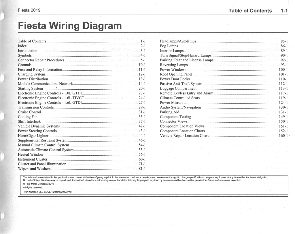 2019 Ford Fiesta Electrical Wiring Diagrams Manual