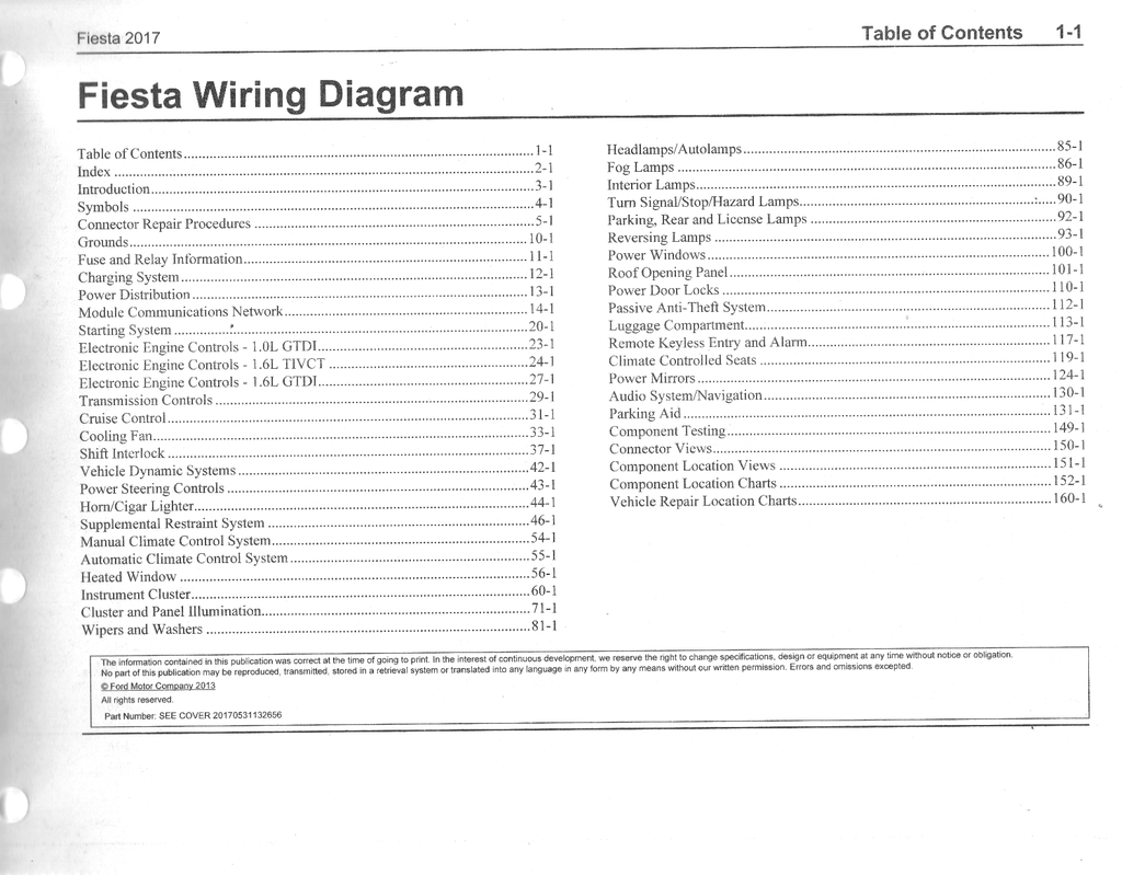 2017 Ford Fiesta Electrical Wiring Diagrams Manual