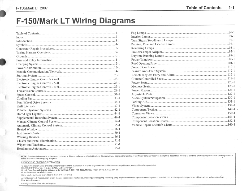 2007 Ford F-150, Lincoln Mark LT Electrical Wiring Diagrams Manual