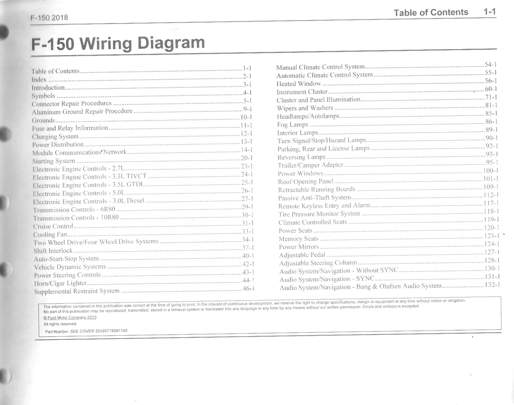 2018 Ford F-150 Electrical Wiring Diagrams Manual