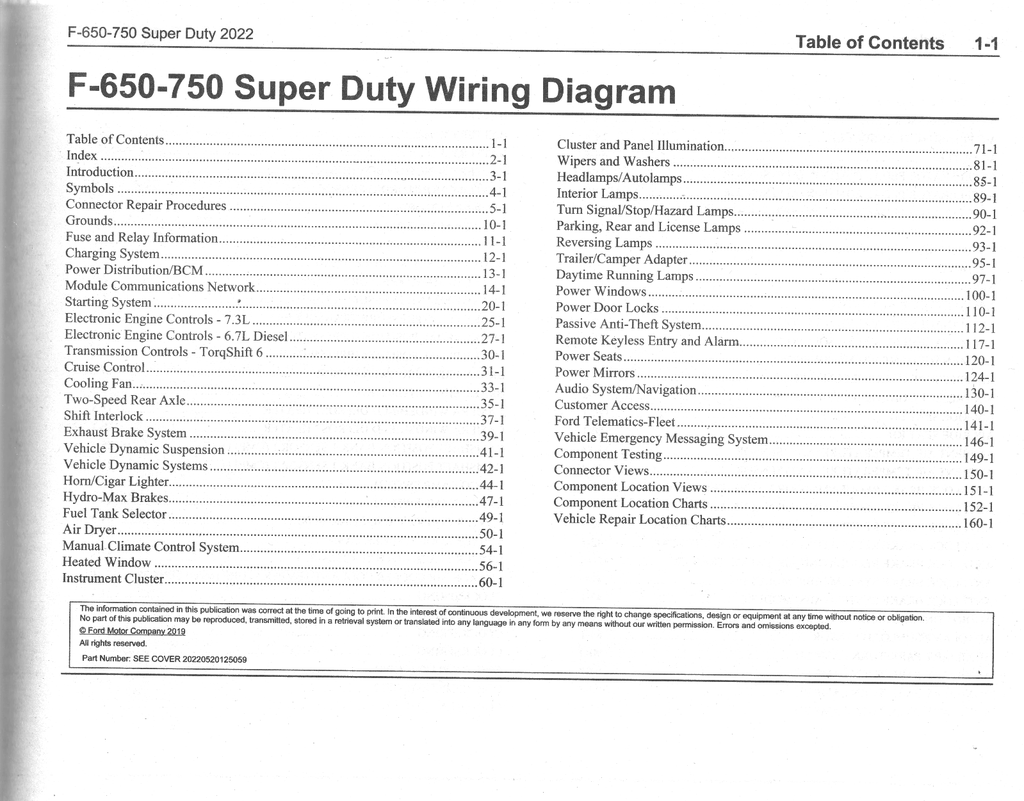 2022 Ford F-650 (F650), F-750 (F750) Super Duty Electrical Wiring Diagrams Manual