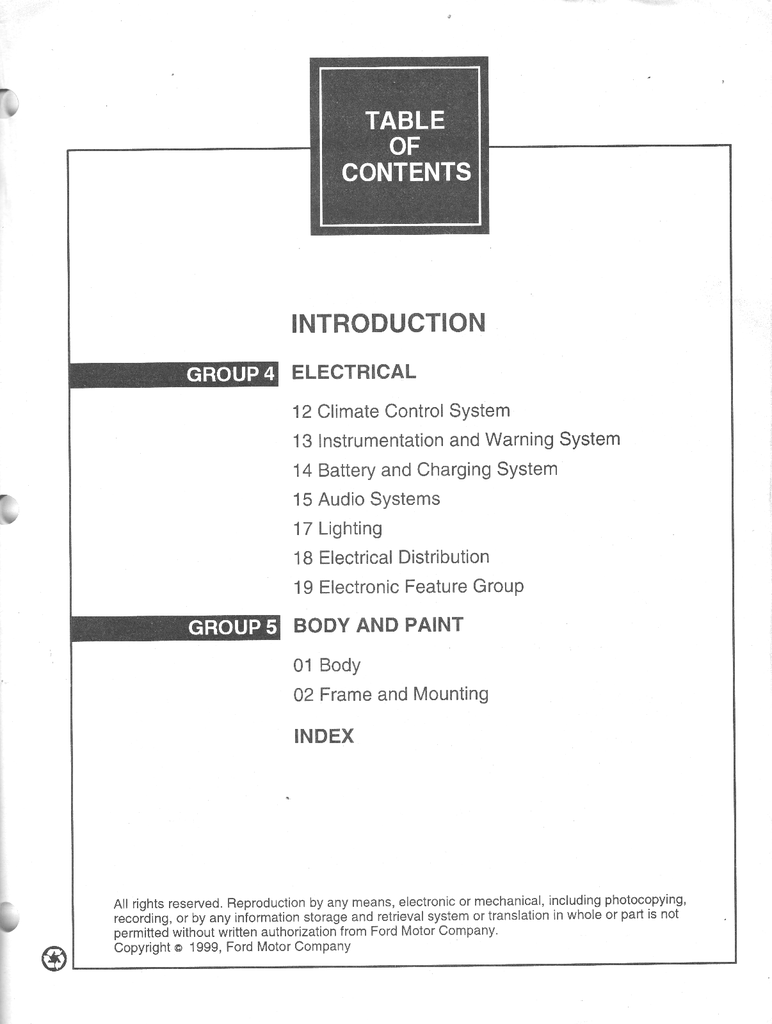 2000 Ford Crown Victoria, Mercury Grand Marquis Factory Service Manual Set