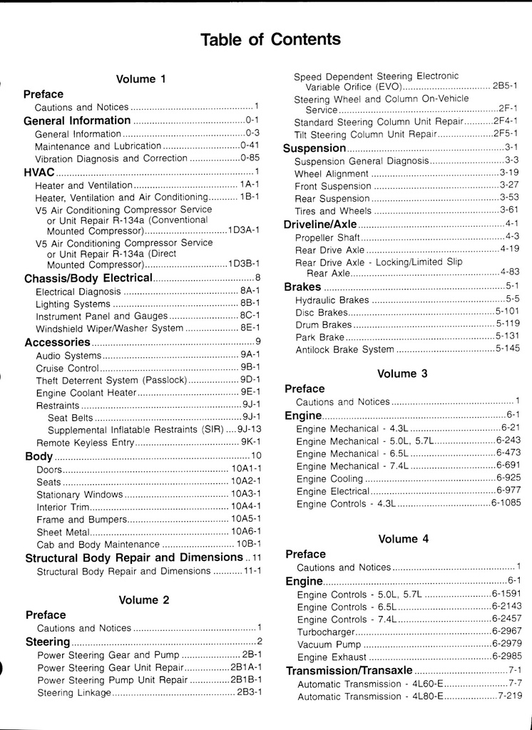 1998 Chevrolet/GMC G-Van, Chevrolet Express, GMC Savanah Shop Repair Maintenance Service Manual 4 Vol. Set