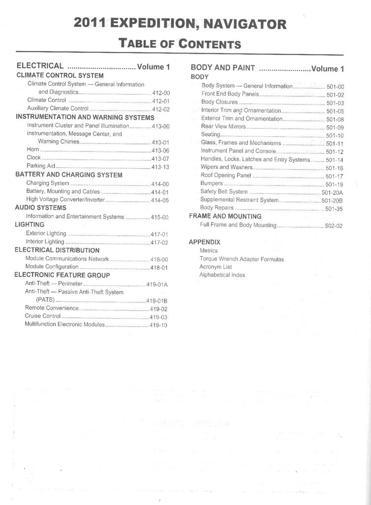 2011 Ford Expedition, Lincoln Navigator Factory Workshop Service Manual Set