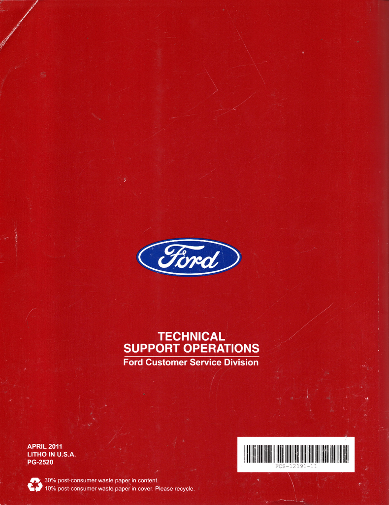 2011 Ford Crown Victoria, Mercury Grand Marquis Factory Workshop Service Manual