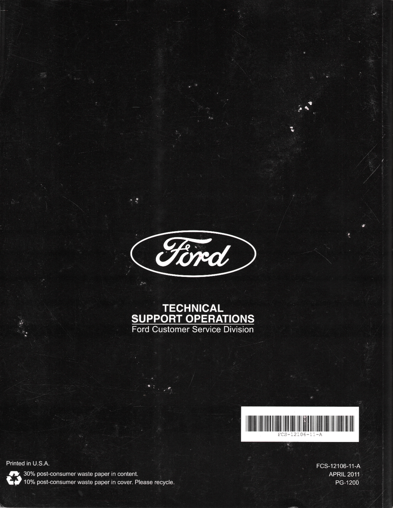 2011 Ford Car/Truck Gasoline Powertrain Control/Emissions Diagnosis Factory Service Manual