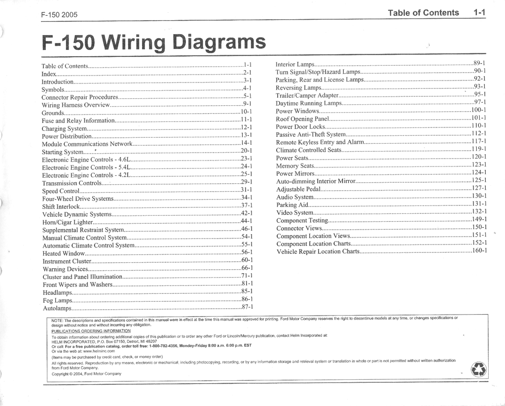 2005 Ford F-150 Factory Electrical Wiring Diagrams Manual