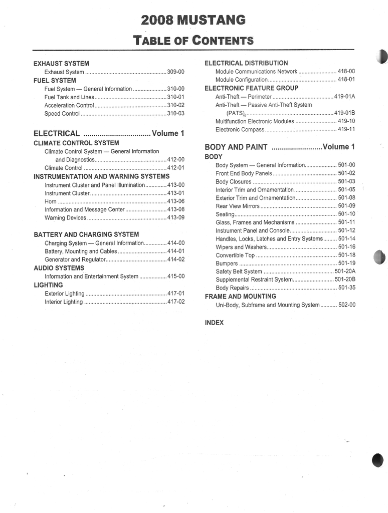 2008 Ford Mustang Factory Workshop Service Manual Set