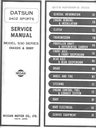 1970-1971 Nissan/Datsun 240Z Chassis & Body Factory Repair Shop Service Manual