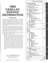 1984 Cadillac Factory Shop Service Repair Information Manual