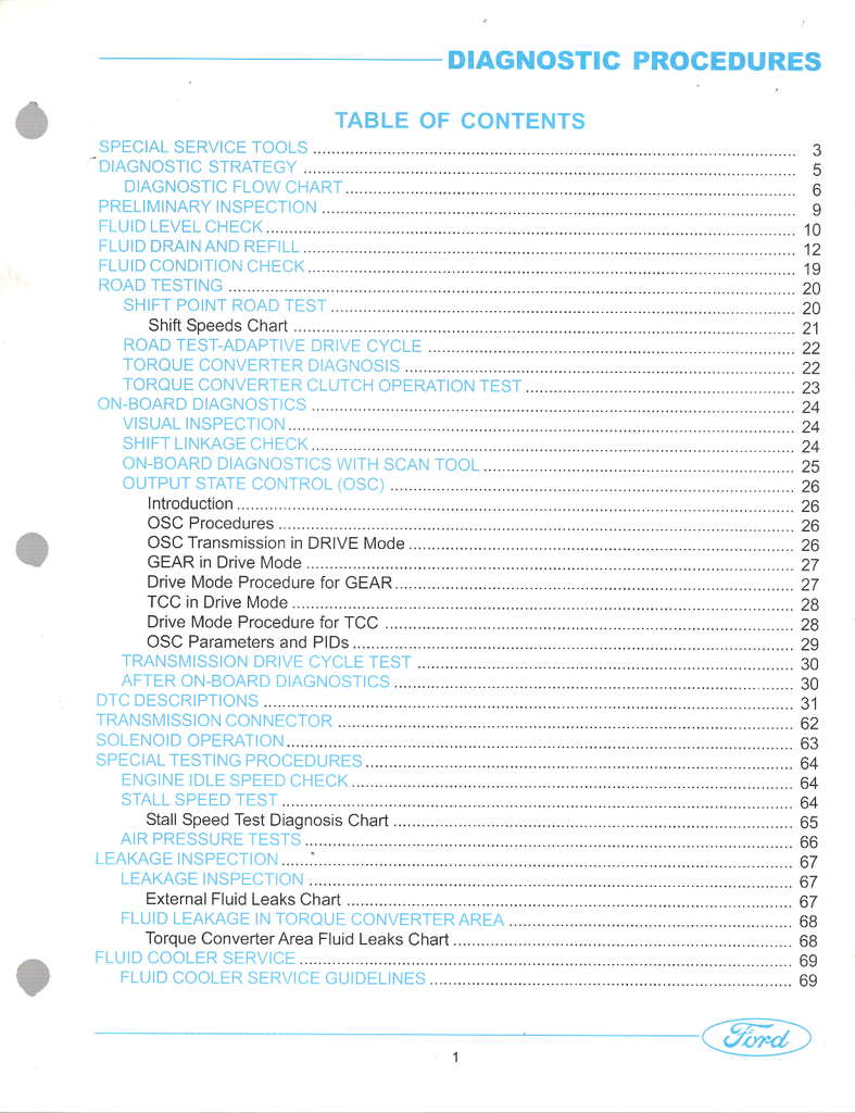 2006-2008 Ford 6R60 Automatic Transmission Factory Reference Manual PTB-601