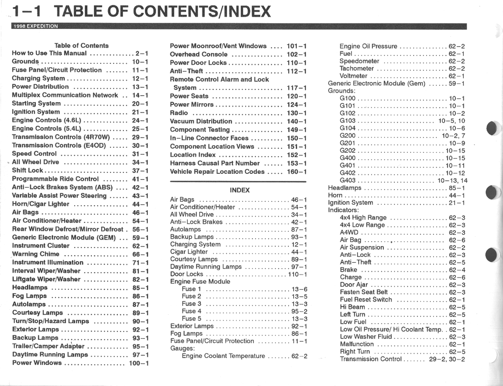1998 Ford Expedition Electrical & Vacuum Troubleshooting Wiring Diagrams Shop Service Repair Manual EVTM