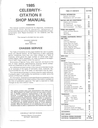1985 Chevrolet Celebrity, Citation II Factory Shop Repair Service Manual