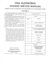 1986 Oldsmobile Firenza, Calais, Cutlass Ciera, Delta 88, Ninety-Eight Factory Shop Repair Chassis Service Manual Set