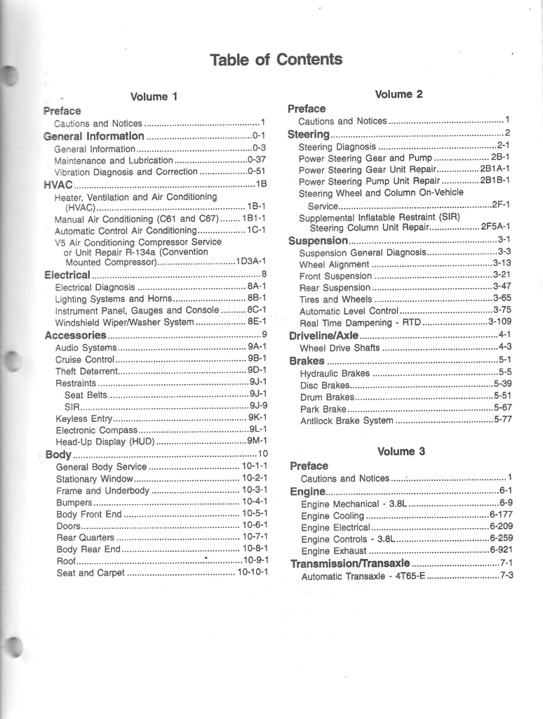 1998 Bonneville/Eighty-Eight/LSS/Regency/Le Sabre GM H Platform Factory Shop Service Repair Manual 3 Vol Set