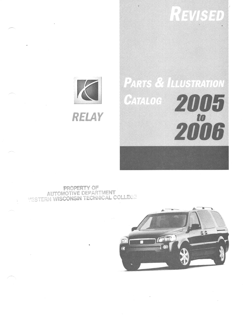 2005-2006 Saturn Relay Factory Parts & Illustration Catalog