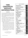 1985 Cadillac Cimarron Factory Shop Repair Service Manual