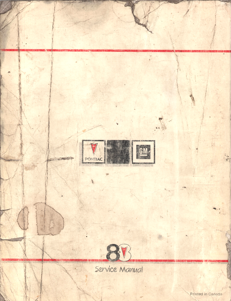 1988 Pontiac Fiero Factory OEM Shop Service Repair Manual