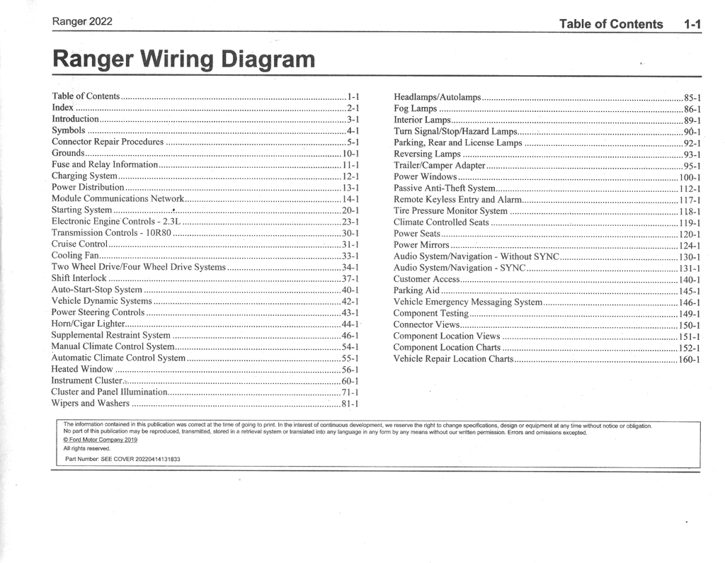 2022 Ford Ranger Factory Electrical Wiring Diagrams Manual