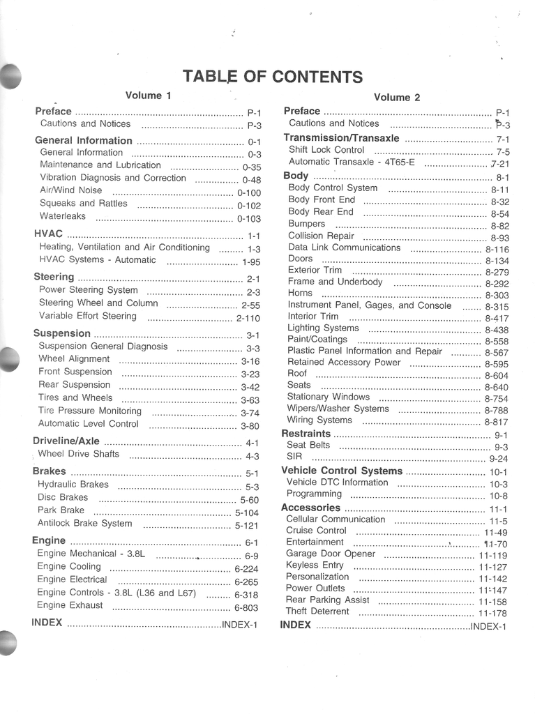 2004 Buick Park Avenue Factory Shop Repair Service Manual Set