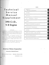 1966 AMC Rambler American Factory Shop Technical Service Manual Supplement 290 CID V-8