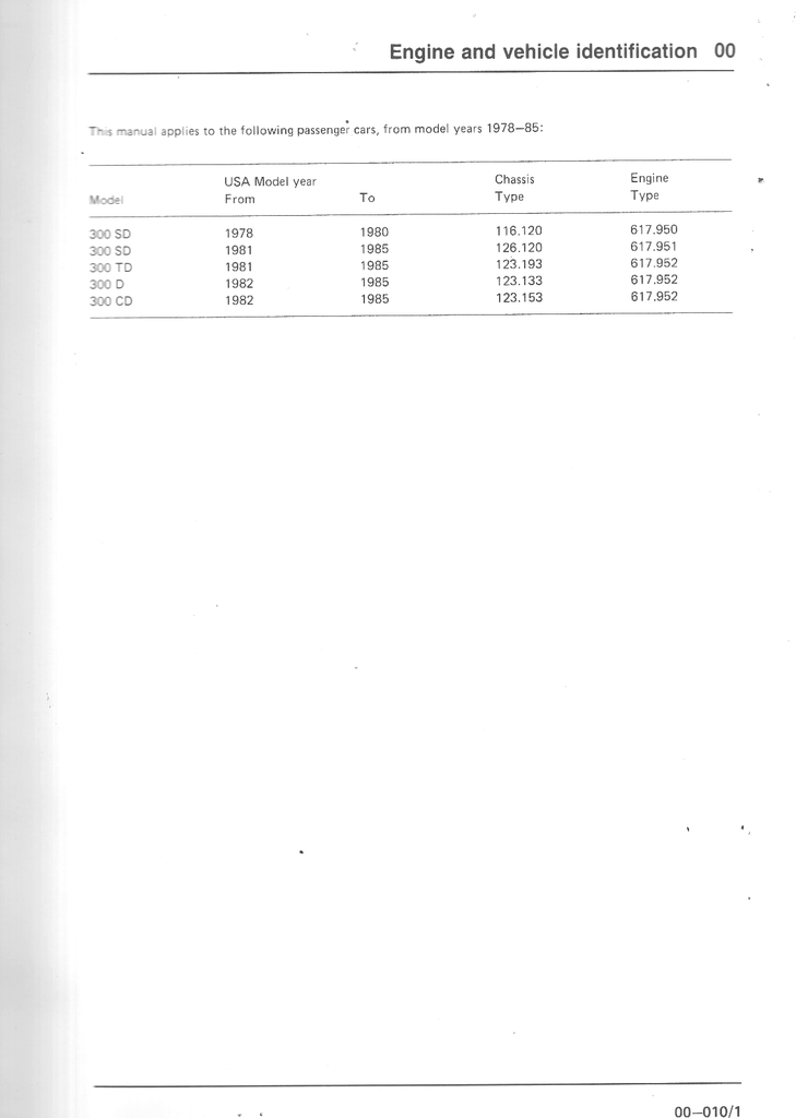 1978-1985 Mercedes-Benz 617.95 Turbo Diesel Engine Factory Service Manual