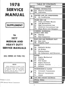 1978 Chevrolet Medium & Heavy Truck 40-90 Factory OEM Shop Service Repair Manual Supplement