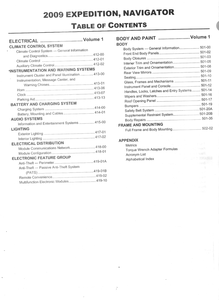 2009 Ford Expedition, Lincoln Navigator Factory Workshop Service Manual Set