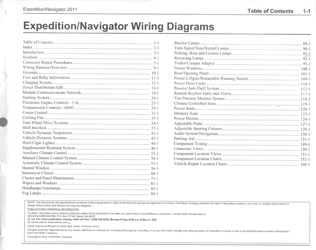2011 Ford Expedition Lincoln Navigator Factory Electrical Wiring Diagrams Manual