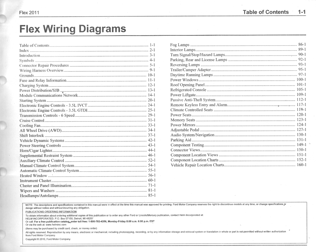 2011 Ford Flex Factory Electrical Wiring Diagrams Manual