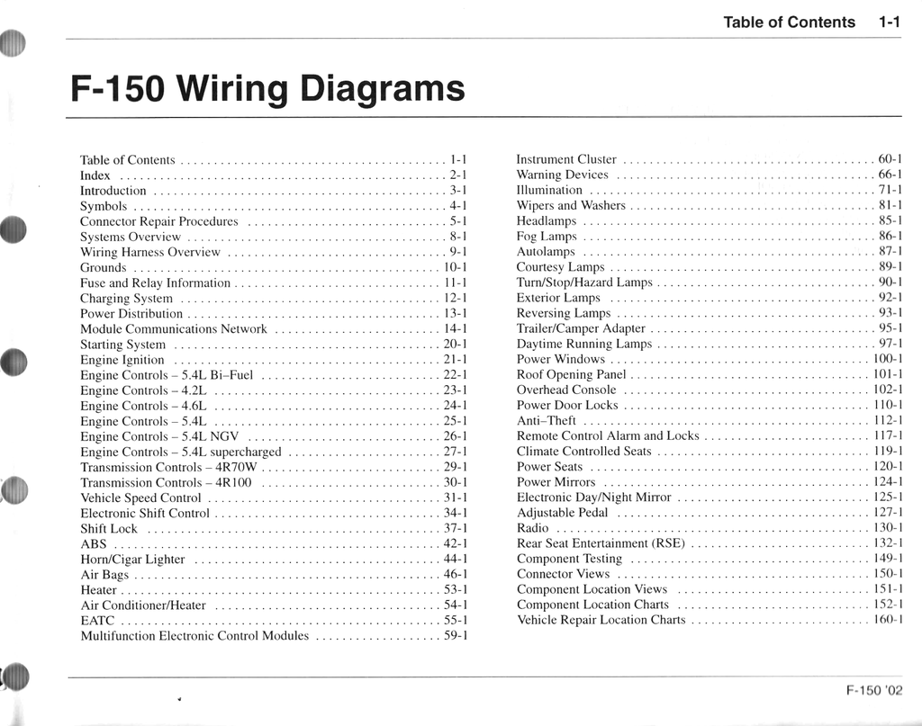 2002 Ford F-150 Pickup Revised Factory Electrical Wiring Diagrams Manual