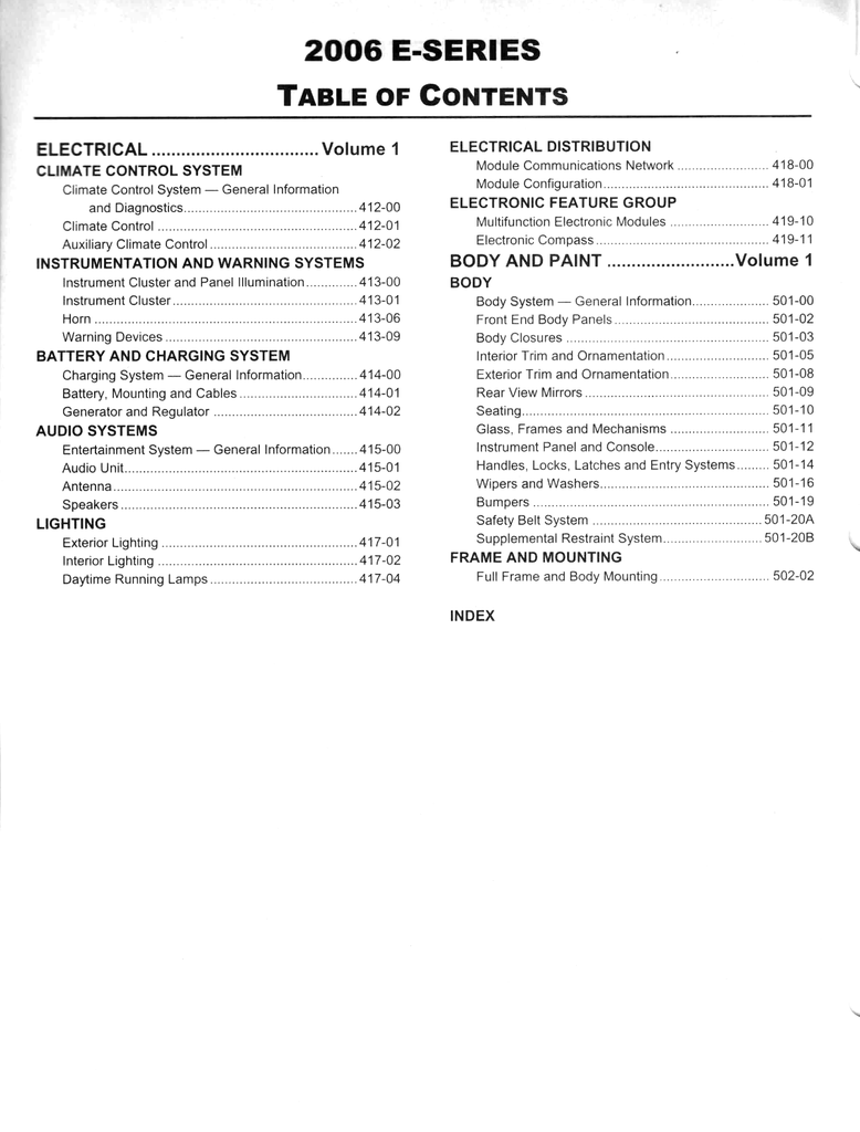 2006 Ford E-Series Van Factory Workshop Service Manual Set